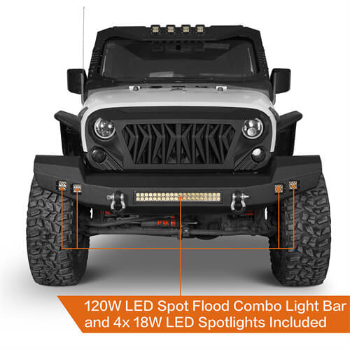 Full width CLIMBER Front Bumper(07-18 Jeep Wrangler JK)-LandShaker
