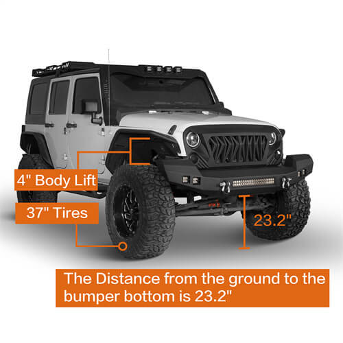 Full width CLIMBER Front Bumper(07-18 Jeep Wrangler JK)-LandShaker
