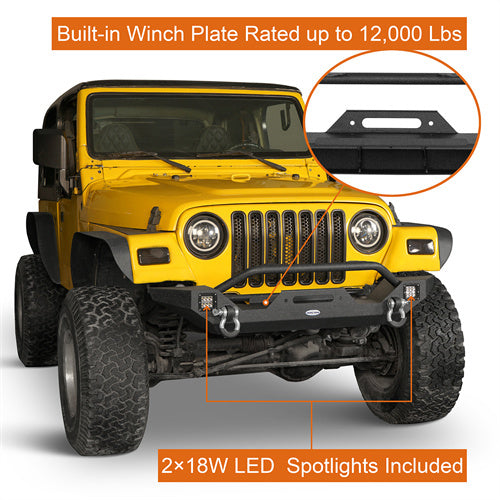 Different Trail Front Bumper & Rear Bumper w/Tire Carrier Combo(97-06 Jeep Wrangler TJ)-LandShaker