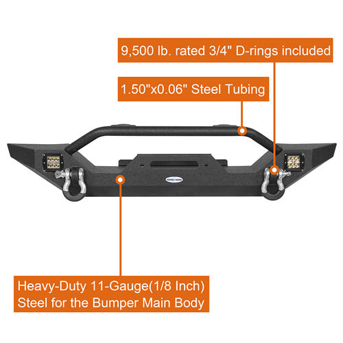 Different Trail Front Bumper & Rear Bumper w/Tire Carrier Combo(97-06 Jeep Wrangler TJ)-LandShaker