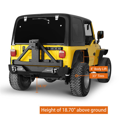 Different Trail Front Bumper & Rear Bumper w/Tire Carrier Combo(97-06 Jeep Wrangler TJ)-LandShaker