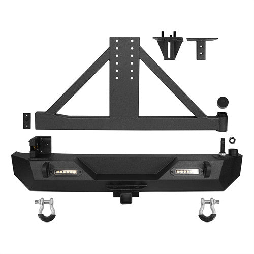 Different Trail Front Bumper & Rear Bumper w/Tire Carrier Combo(97-06 Jeep Wrangler TJ)-LandShaker