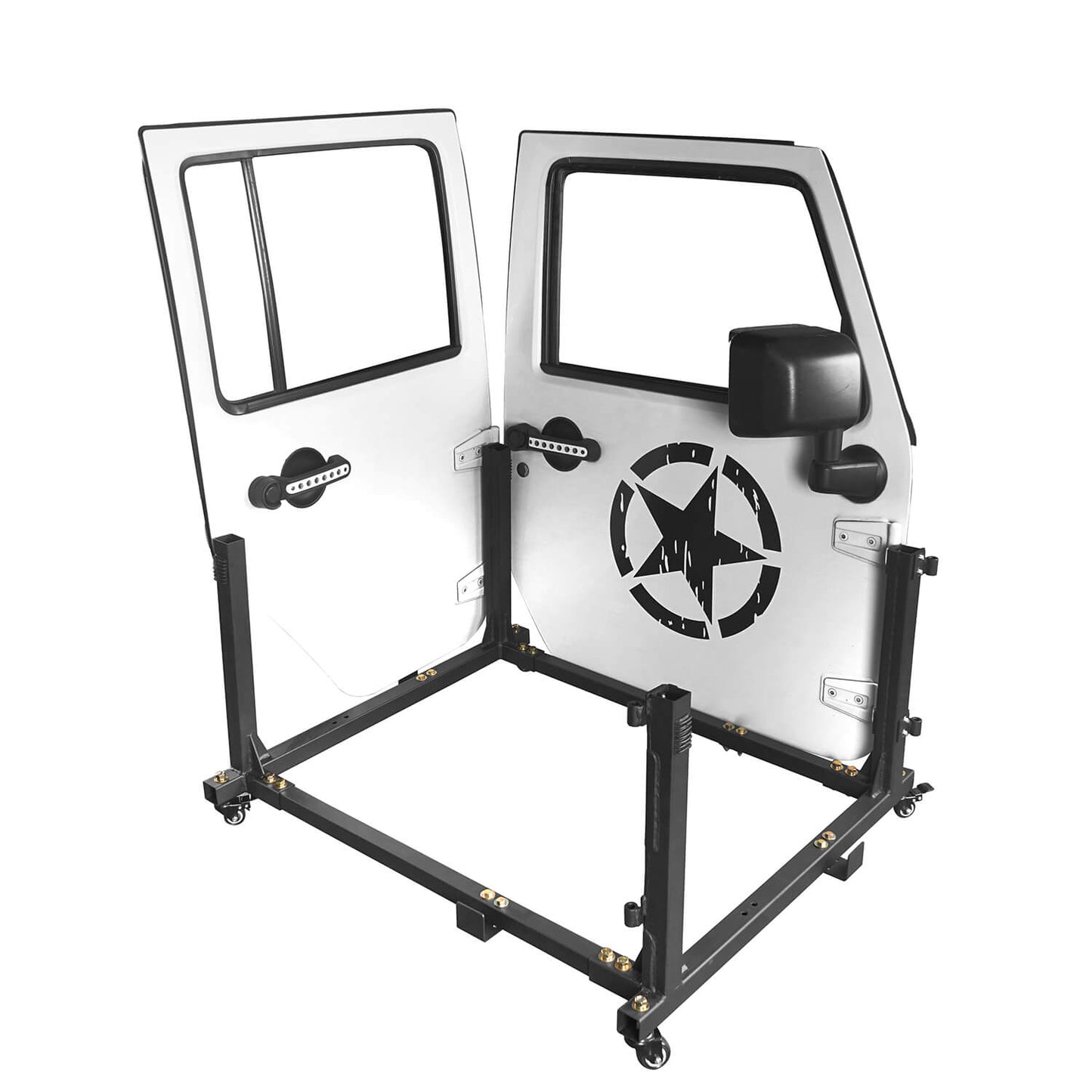 Door Rack & HardTop Carrier Storage Cart Combo(07-25 Jeep Wrangler JK JL)-LandShaker
