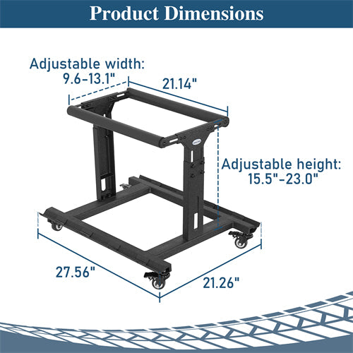 Movable Door Storage Cart Holder & Hard Top Lift Holder Rack For 1997-2025 Jeep Wrangler TJ JK JL JT Ford Bronco - LandShaker 4x4
