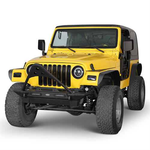 Aftermarket Slim Flat Front & Rear Fender Flares Kit For 1997-2006 Jeep Wrangler TJ - LandShaker4x4