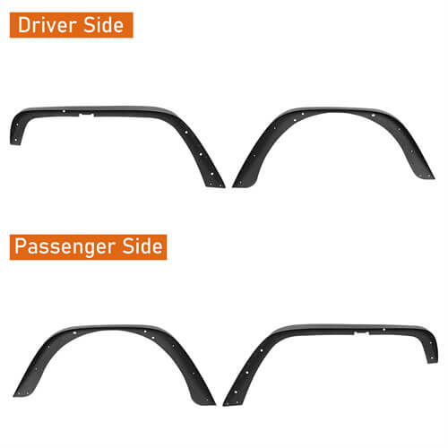 Aftermarket Slim Flat Front & Rear Fender Flares Kit For 1997-2006 Jeep Wrangler TJ - LandShaker4x4