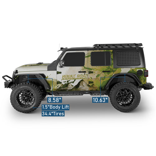 Front & Rear Fender Flares Kit For 2018-2025 Jeep Wrangler JL - Landshaker4x4