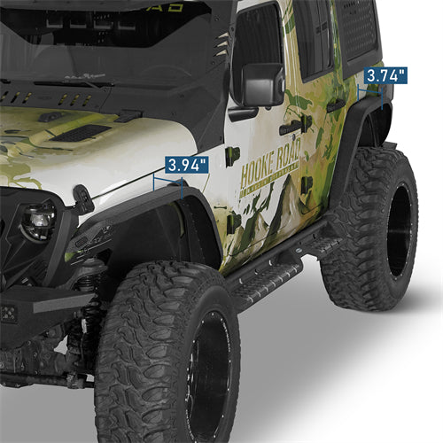 Front & Rear Fender Flares Kit For 2018-2025 Jeep Wrangler JL - Landshaker4x4