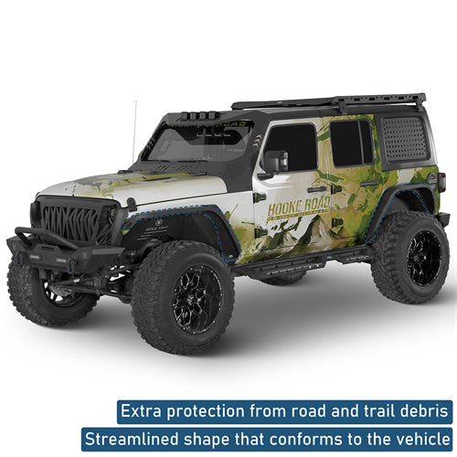 Front & Rear Fender Flares Kit For 2018-2025 Jeep Wrangler JL - Landshaker4x4