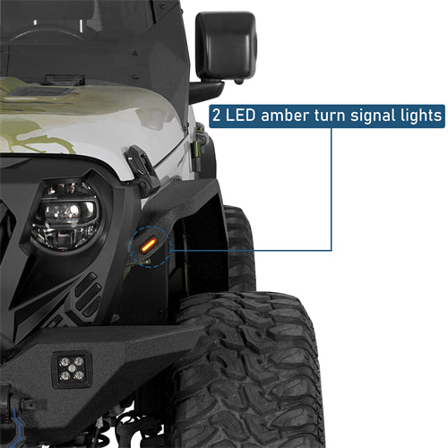 Front & Rear Fender Flares Kit For 2018-2025 Jeep Wrangler JL - Landshaker4x4