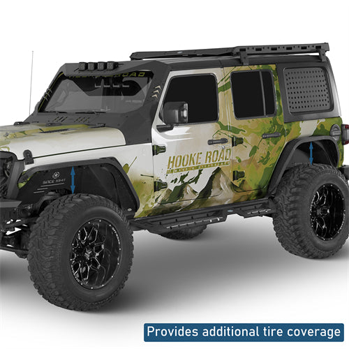 Front & Rear Fender Flares Kit For 2018-2025 Jeep Wrangler JL - Landshaker4x4