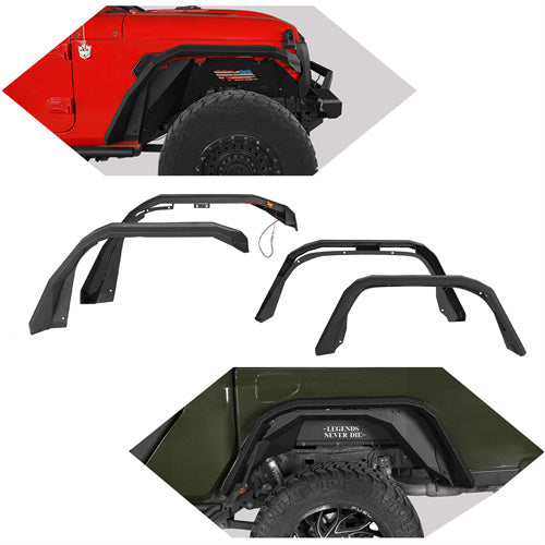 Flat Front & Rear Flat Rear Fender Flares For 2020-2025 Jeep Gladiator JT - LandShaker4x4