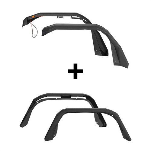 Flat Front & Rear Flat Rear Fender Flares For 2020-2025 Jeep Gladiator JT - LandShaker4x4