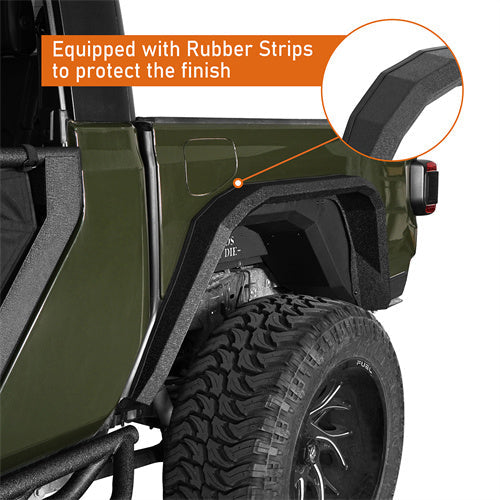 Flat Rear Fender Flares (20-25 Jeep Gladiator JT) - LandShaker