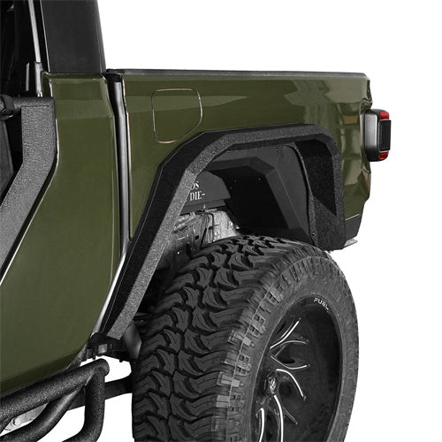 Flat Front & Rear Flat Rear Fender Flares For 2020-2025 Jeep Gladiator JT - LandShaker4x4