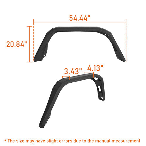 Flat Front & Rear Flat Rear Fender Flares For 2020-2025 Jeep Gladiator JT - LandShaker4x4