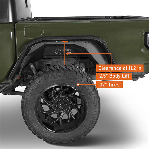 Flat Rear Fender Flares (20-25 Jeep Gladiator JT) - LandShaker