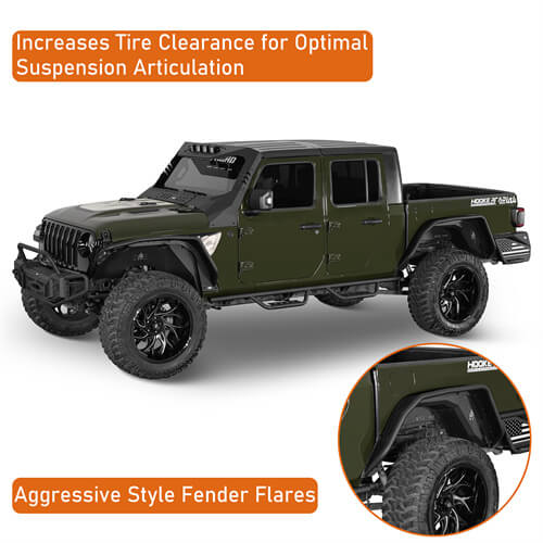 Flux Tube Fender Flares For 2020-2025 Jeep Gladiator JT- LandShaker