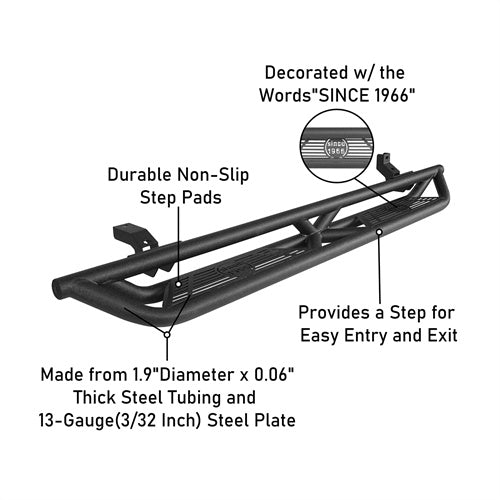 Nerf Side Step Bars (21-22 Ford Bronco 4-Door) - LandShaker