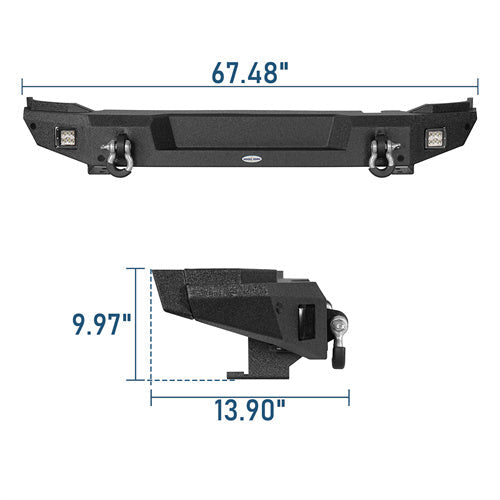 Aftermarket Classic Rear Bumper For 2021-2025 Ford Bronco (Excluding Raptor) - LandShaker4x4