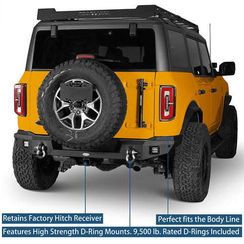 Aftermarket Classic Rear Bumper For 2021-2025 Ford Bronco (Excluding Raptor) - LandShaker4x4