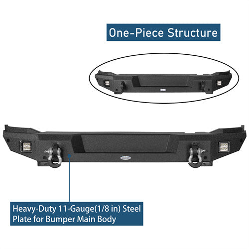 Aftermarket Classic Rear Bumper For 2021-2025 Ford Bronco (Excluding Raptor) - LandShaker4x4