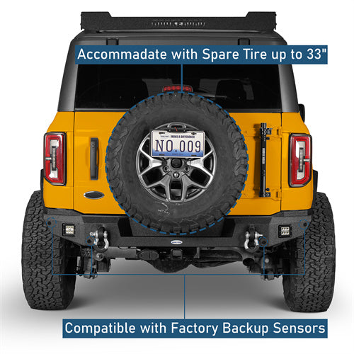 Aftermarket Classic Rear Bumper For 2021-2025 Ford Bronco (Excluding Raptor) - LandShaker4x4