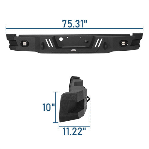 05-07 Ford F-250 Rear Bumper w/ LED Floodlights - LandShaker