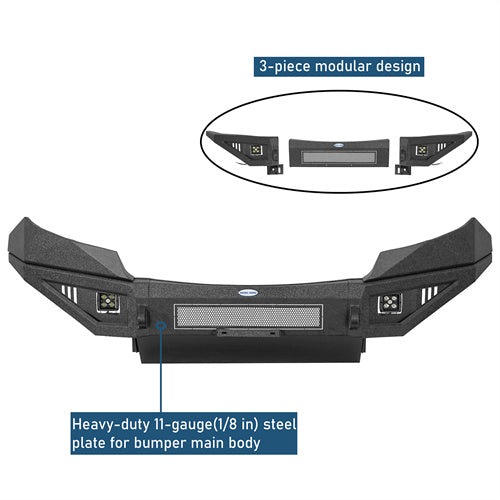 Front Bumper w/ Skid Plate For 2015-2020 Chevy Colorado (Excluding ZR2 Models) - Landshaker4x4