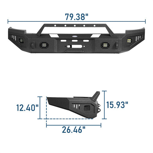 Aftermarket Full Width Front Bumper w/ Winch Plate (07-13 Chevy Silverado 1500 2nd Generation) - LandShaker