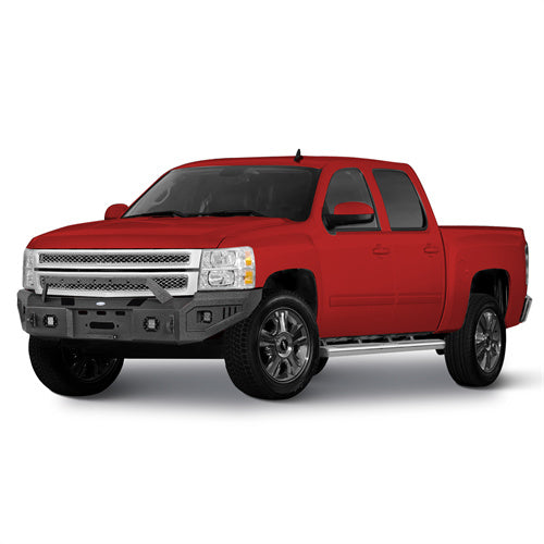 Aftermarket Full Width Front Bumper w/ Winch Plate (07-13 Chevy Silverado 1500 2nd Generation) - LandShaker