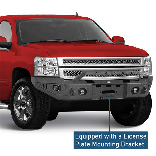 Aftermarket Full Width Front Bumper w/ Winch Plate (07-13 Chevy Silverado 1500 2nd Generation) - LandShaker