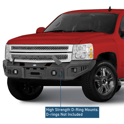 Aftermarket Full Width Front Bumper w/ Winch Plate (07-13 Chevy Silverado 1500 2nd Generation) - LandShaker