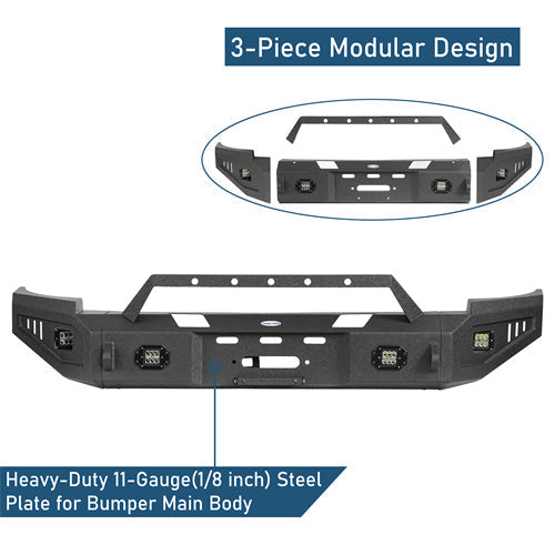 Aftermarket Full Width Front Bumper w/ Winch Plate (07-13 Chevy Silverado 1500 2nd Generation) - LandShaker