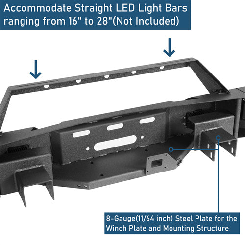 Aftermarket Full Width Front Bumper w/ Winch Plate (07-13 Chevy Silverado 1500 2nd Generation) - LandShaker