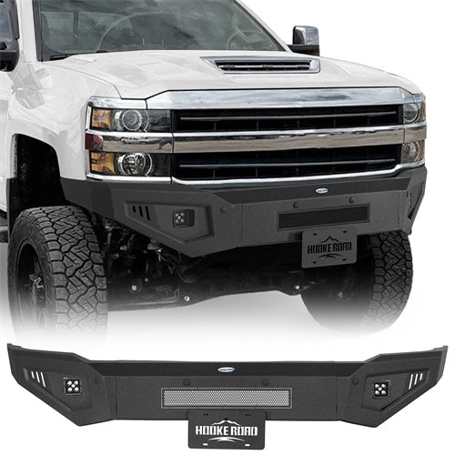 Front Bumper w/ LED Spotlights Included For 2015-2019 Chevy Silverado 2500HD/3500HD - Langshaker4x4