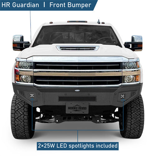 Front Bumper w/ LED Spotlights Included For 2015-2019 Chevy Silverado 2500HD/3500HD - Langshaker4x4