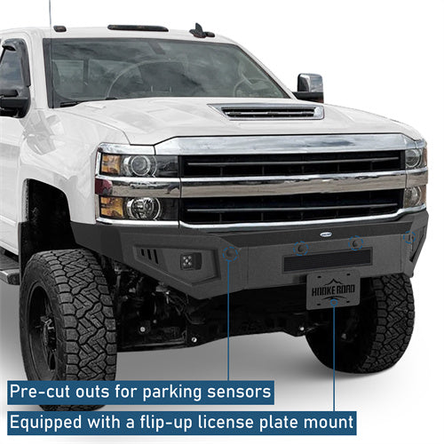 Front Bumper w/ LED Spotlights Included For 2015-2019 Chevy Silverado 2500HD/3500HD - Langshaker4x4