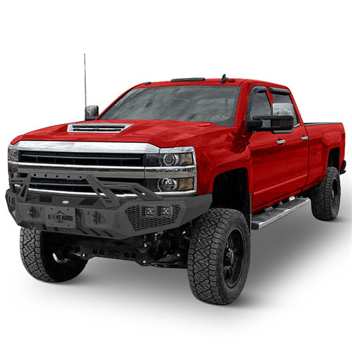 Front Bumper w/ LED Spotlights For 2015-2019 Chevy Silverado 2500HD/3500HD - Landshaker4x4