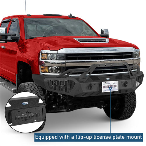 Front Bumper w/ LED Spotlights For 2015-2019 Chevy Silverado 2500HD/3500HD - Landshaker4x4
