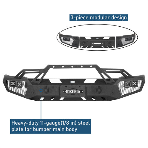 Front Bumper w/ LED Spotlights For 2015-2019 Chevy Silverado 2500HD/3500HD - Landshaker4x4