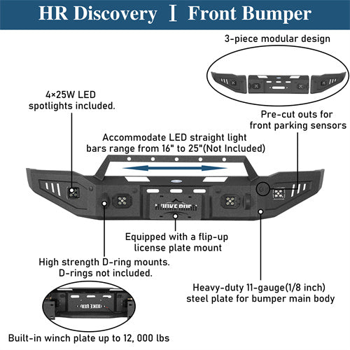 Front Bumper For 2015-2019 Chevy Silverado 2500HD/3500HD - Landshaker4x4