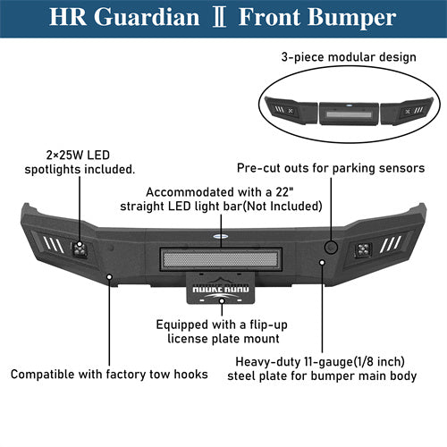 Front Bumper For 2015-2019 Chevy Silverado 2500HD/3500HD - Landshaker4x4