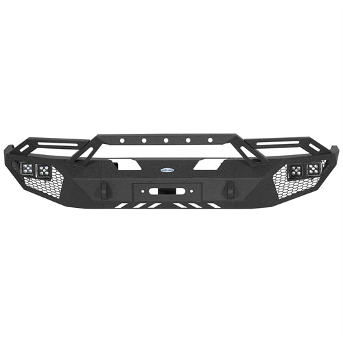 Earthshaker Series Front Bumper w/ Winch Plate & LED Lights For 2004-2008 Ford F-150 - Ultralisk4x4