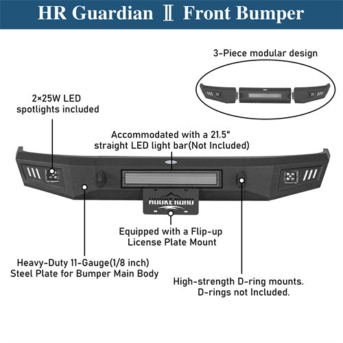 Aftermarket Front Bumper For 1992-1996 Ford Bronco F-150 F-250 F-350 - Ultralisk4x4