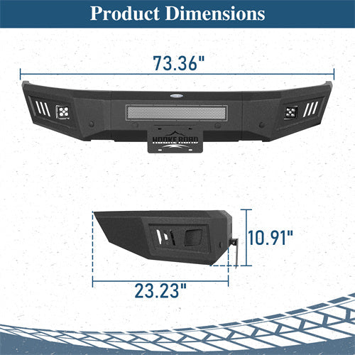Front Bumper w/ LED Spotlights For 2019-2023 Ford Ranger - Landshaker4x4