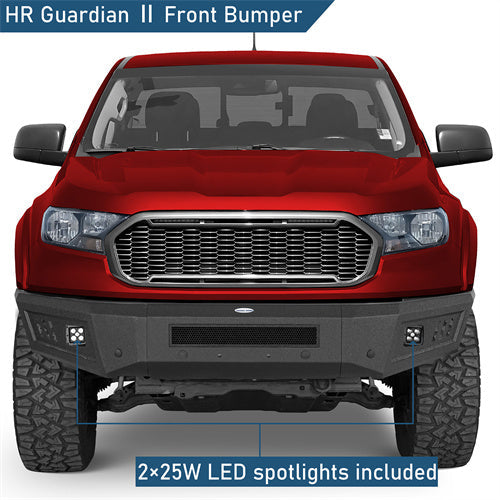 Front Bumper w/ LED Spotlights For 2019-2023 Ford Ranger - Landshaker4x4