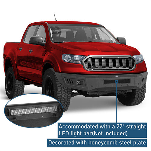 Front Bumper w/ LED Spotlights For 2019-2023 Ford Ranger - Landshaker4x4