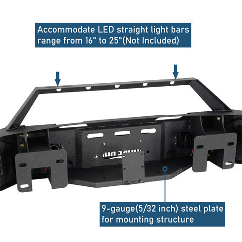 Front Bumper w/ Winch Plate For 2019-2023 Ford Ranger - Landshaker4x4