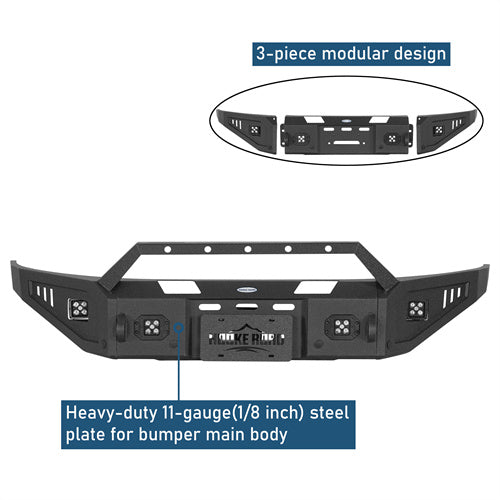 Front Bumper w/ Winch Plate For 2019-2023 Ford Ranger - Landshaker4x4